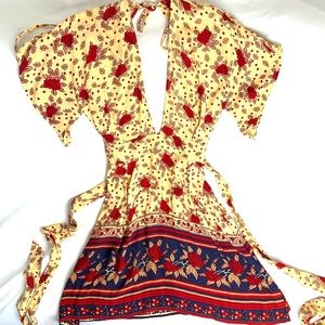 SUMMER SALE! Faithfull the Brand Adela rose garden bohemian wrap dress. 4/6